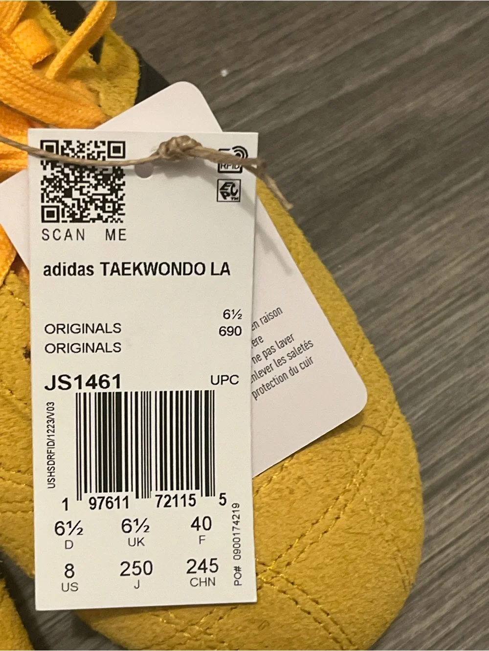 Adidas Taekwondo Lace W Women's Yellow Sneakers Suede Shoes